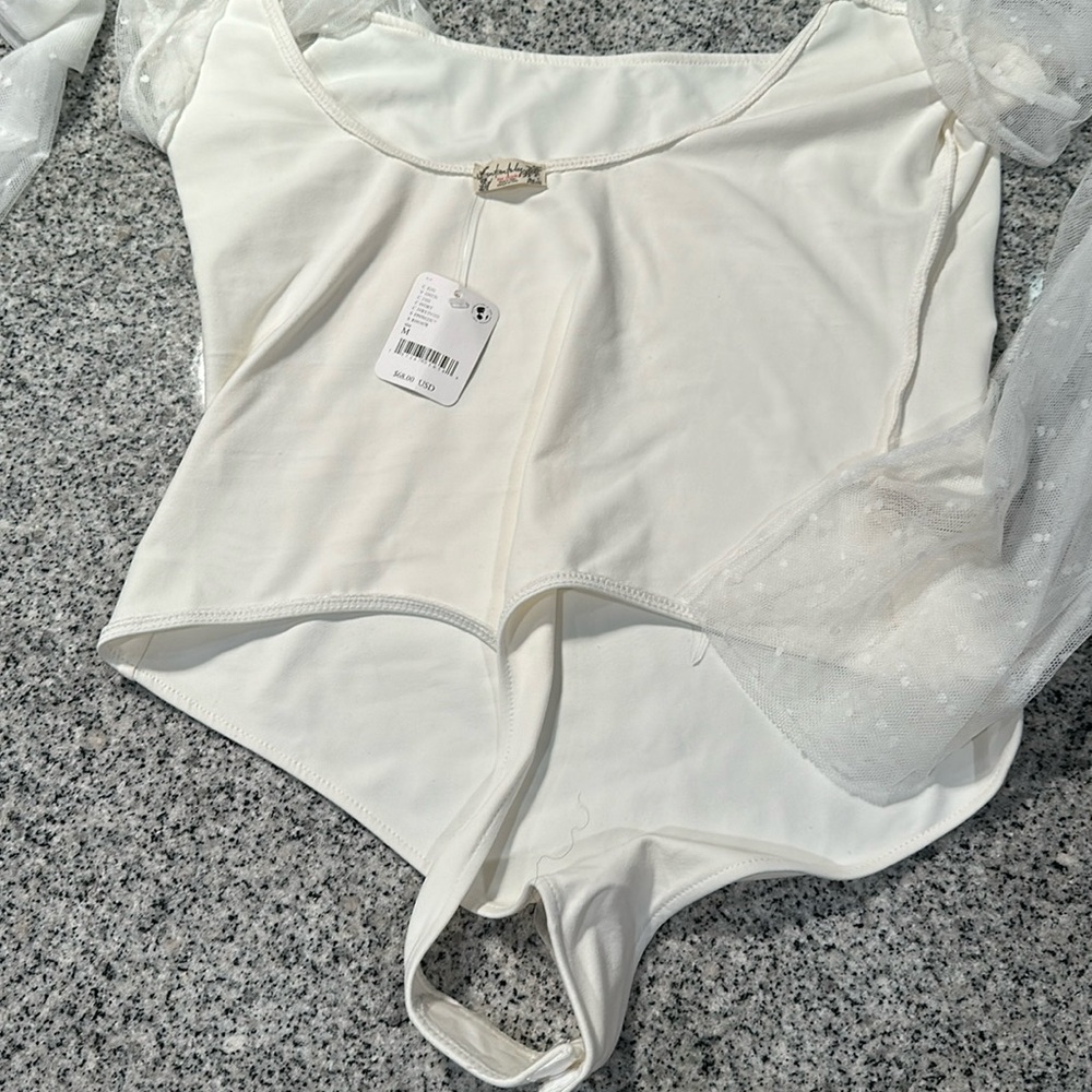 White free people body suit Lacey